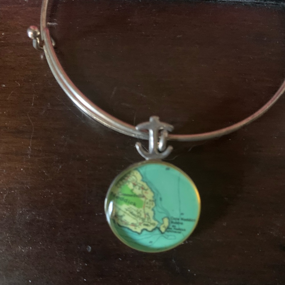 Maine Nubble Light House map bracelet